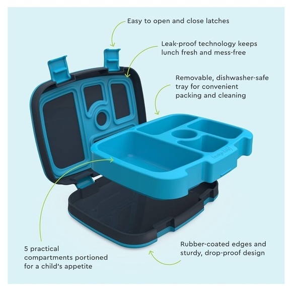 NEW Bentgo Kids Bento Lunch Box School Leak-Proof Drop-Proof in Dinosaur Print - Picture 5 of 9